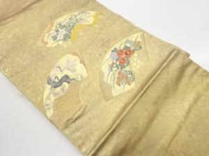 引箔地紙に菊・花々・紅葉模様織出し名古屋帯